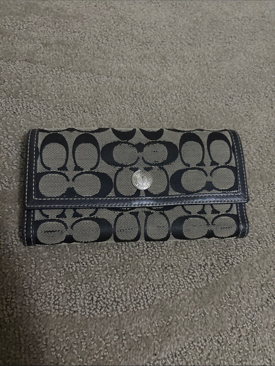 Coach Handbags - Coach Black vintage Signature Continental Wallet